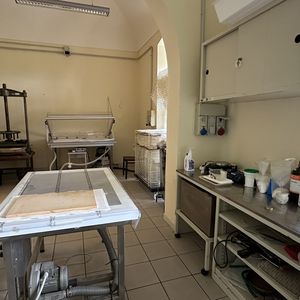 Interno del laboratorio di legatoria e restauro