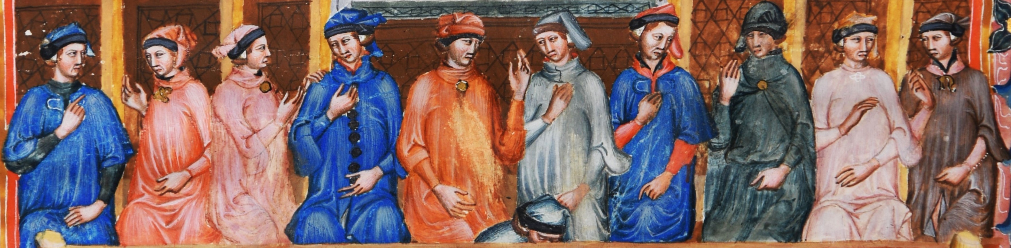 I dieci priori delle arti del Comune di Perugia in una miniatura trecentesca (AS PG, Comune di Perugia, Miscellanea, 21)