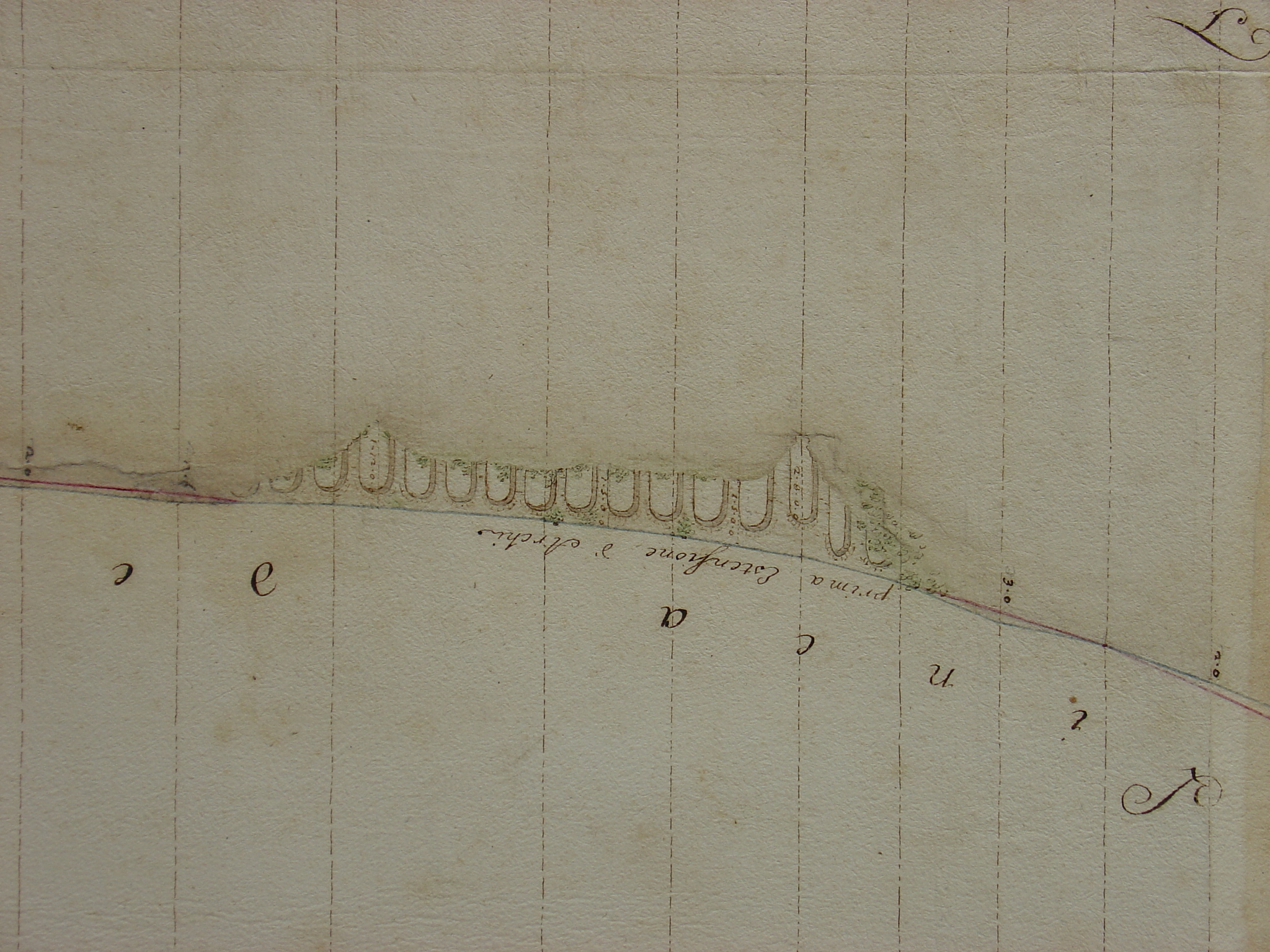 AS PG, U.T.E. di Perugia, Catasti secc. XVIII-XIX, Mappe, n. 32 (Andamento dei condotti di Perugia)